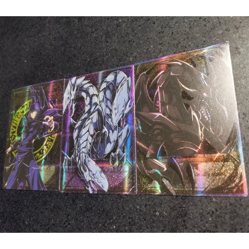 Yu Gi Oh Cards Exodia Dark Magician Blue-Eyes White Dragon Anime Game Collection ACG DIY Toy Color Flash Card Off Screen Series