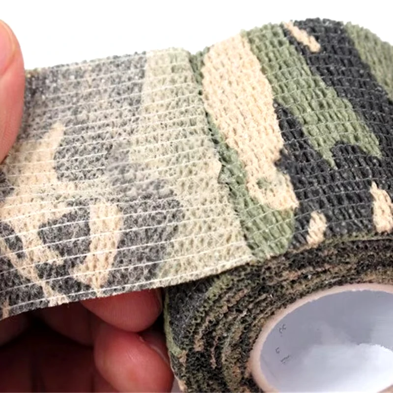 DIZETION Telescopic Non-woven Fabric Outdoor Camouflage Tape Hunting Camouflage Tape Finger Protection High Elastic Movement