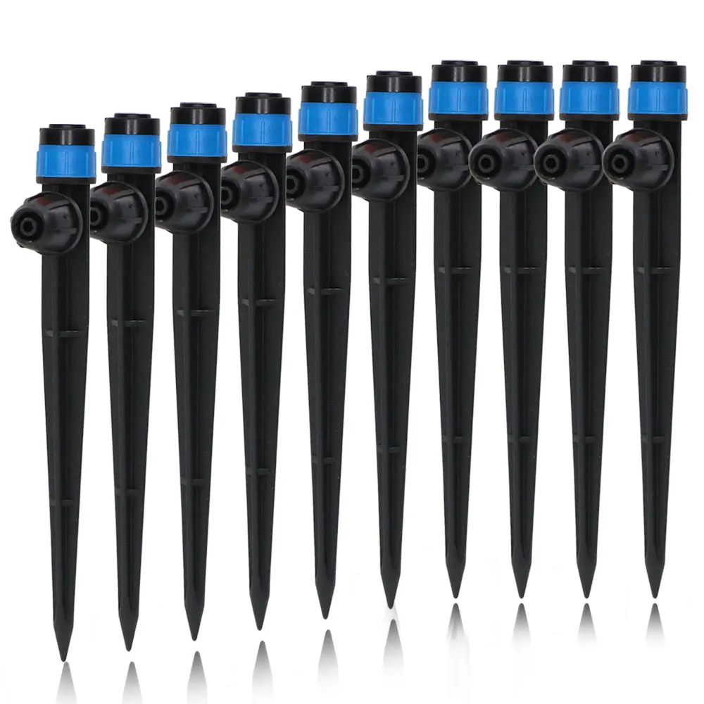 

Garden 13cm Stake Drip Irrigation Sprinkler 360 Degrees Rotating Nozzle Insert Into Soil Vortex Emitters for 1/4”Watering Hose