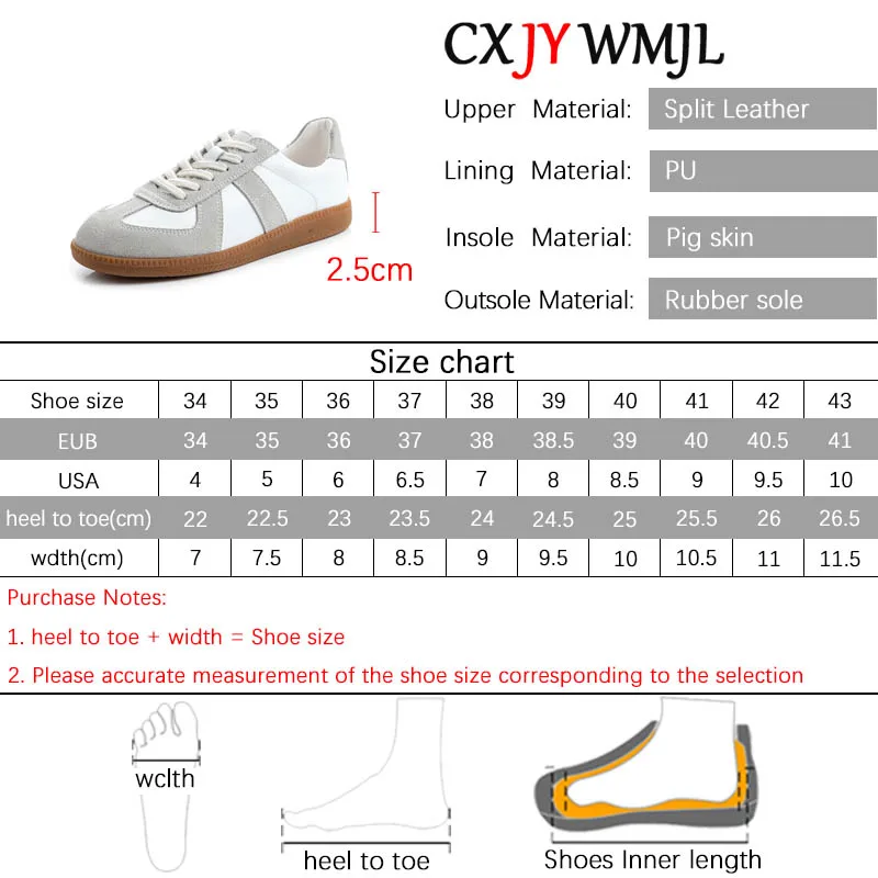 CXJYWMJL Genuine Leather Women Casual Sneakers Spring Flats Vulcanized Shoes Ladies Autumn Small White Shoes Skate Sports Summer