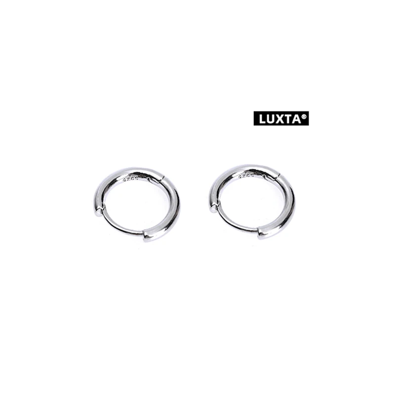 luxta-s925-スターリングシルバーシンプルな滑らかな表面メンズフープイヤリングファッショナブルなユニセックスイヤリングエレガントな個性ジュエリー
