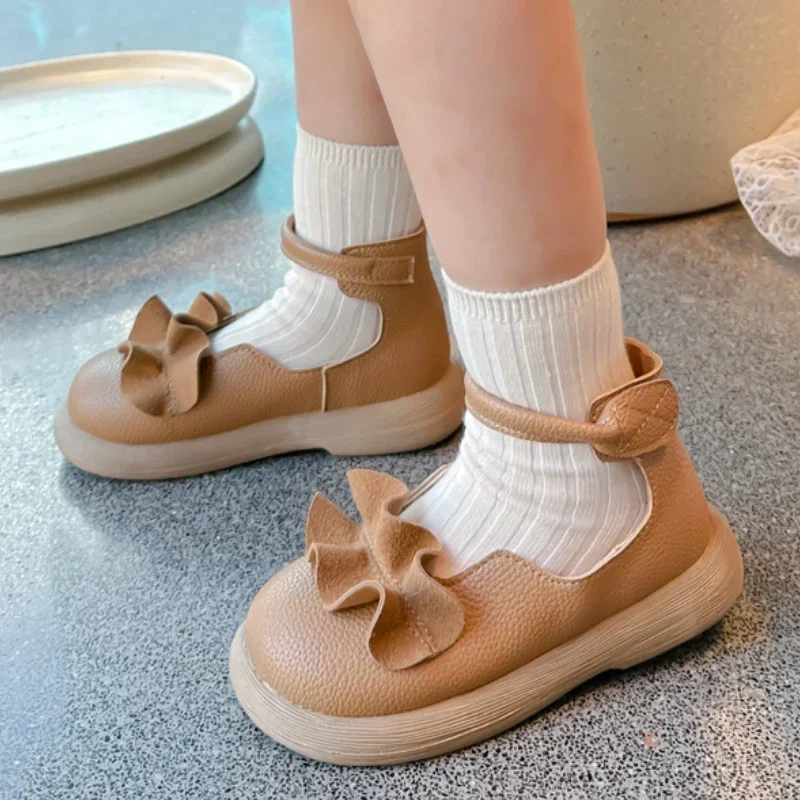 Neue Mädchen Schule Mary Jane Schuhe einfache vielseitige Kinder Lederschuhe Frühling Herbst weichen Boden Kinder Mode Prinzessin Schuhe