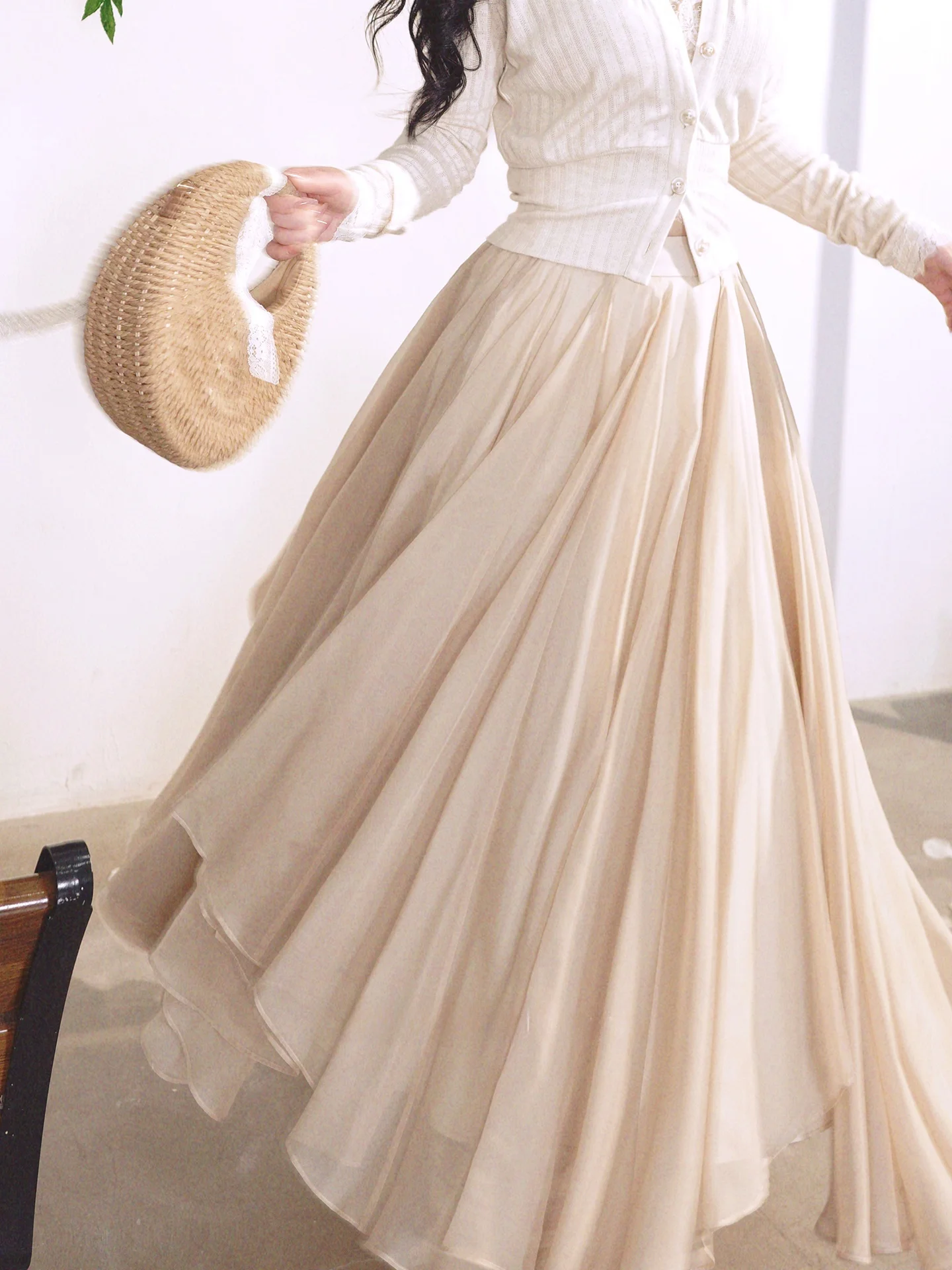 

Li Buwan Splendid Life 9m Quanti Irregular Heavyweight Gentle European Organza Birthday f Skirt A-Line Polyester Fiber