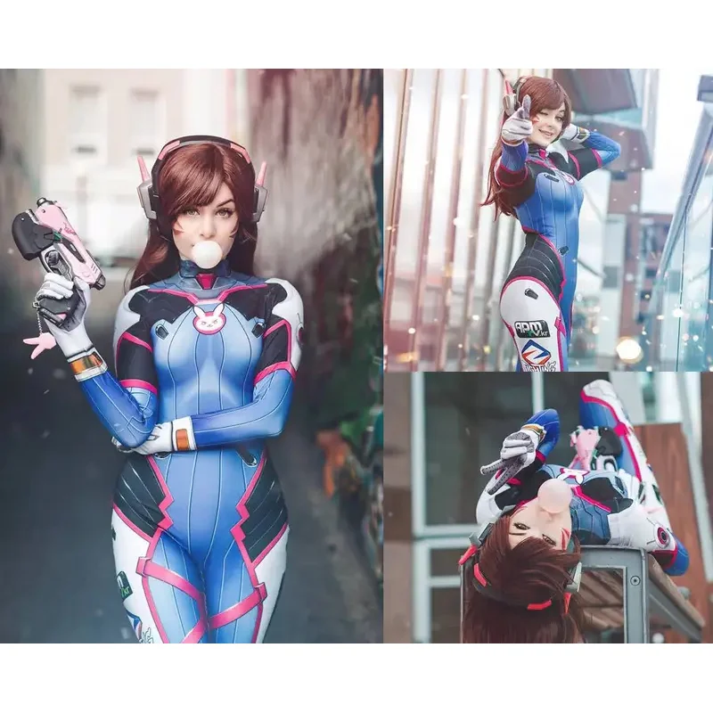 ♥   2026 Neue Weibliche Cosplay-Kostüme D.Va Zentai-Anzug Halloween-Bodysuit für Erwachsene