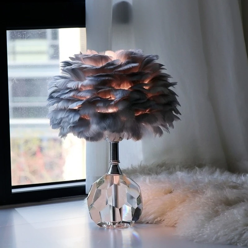 Crystal LED Desk Lamp Luxurious Minimalist Table Lamps Study Bedroom Bedside Reading Light Desk Accessories Mood Lighting Lights