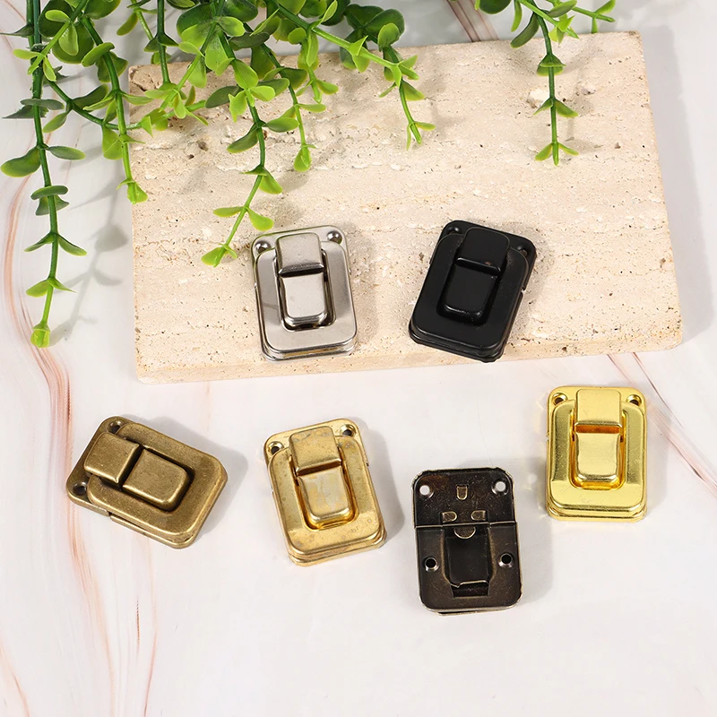 6Pcs Antique Decor Jewelry Chest Gift Box Case Leather Bag Suitcase Hasp Latch Toggle Lock Clasp Closure Hardware