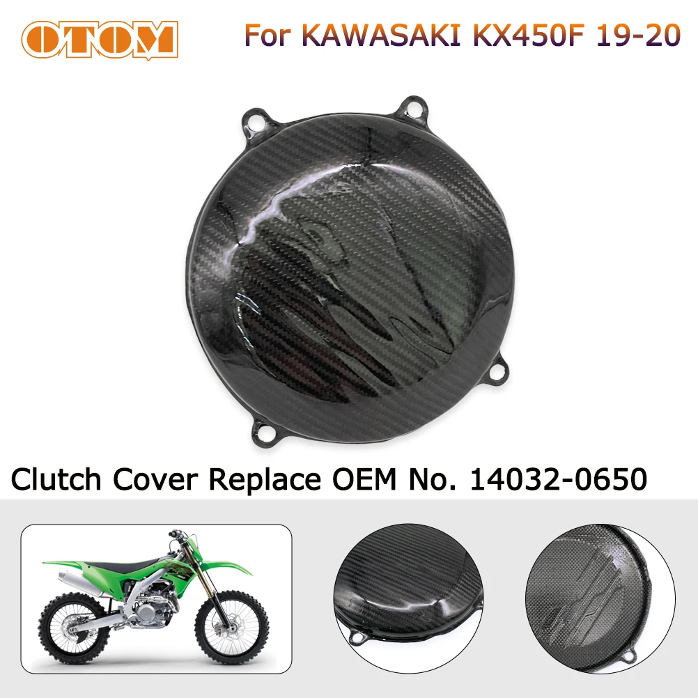 

OTOM Motorcycle Clutch Cover Guard FOR KAWASAKI KX450F 2019-2020 Carbon Fiber Engine Side Protector Accessories 14032-0650
