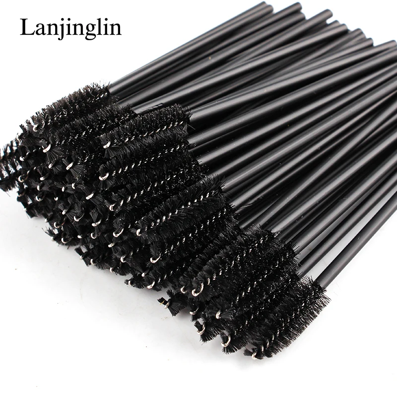 Lanjinglin 5/50 Pcs Disposable Eyelashes Brushes Eyebrow Brush Mascara Wands Applicator Extension Cosmetic Makeup Tools Brushes