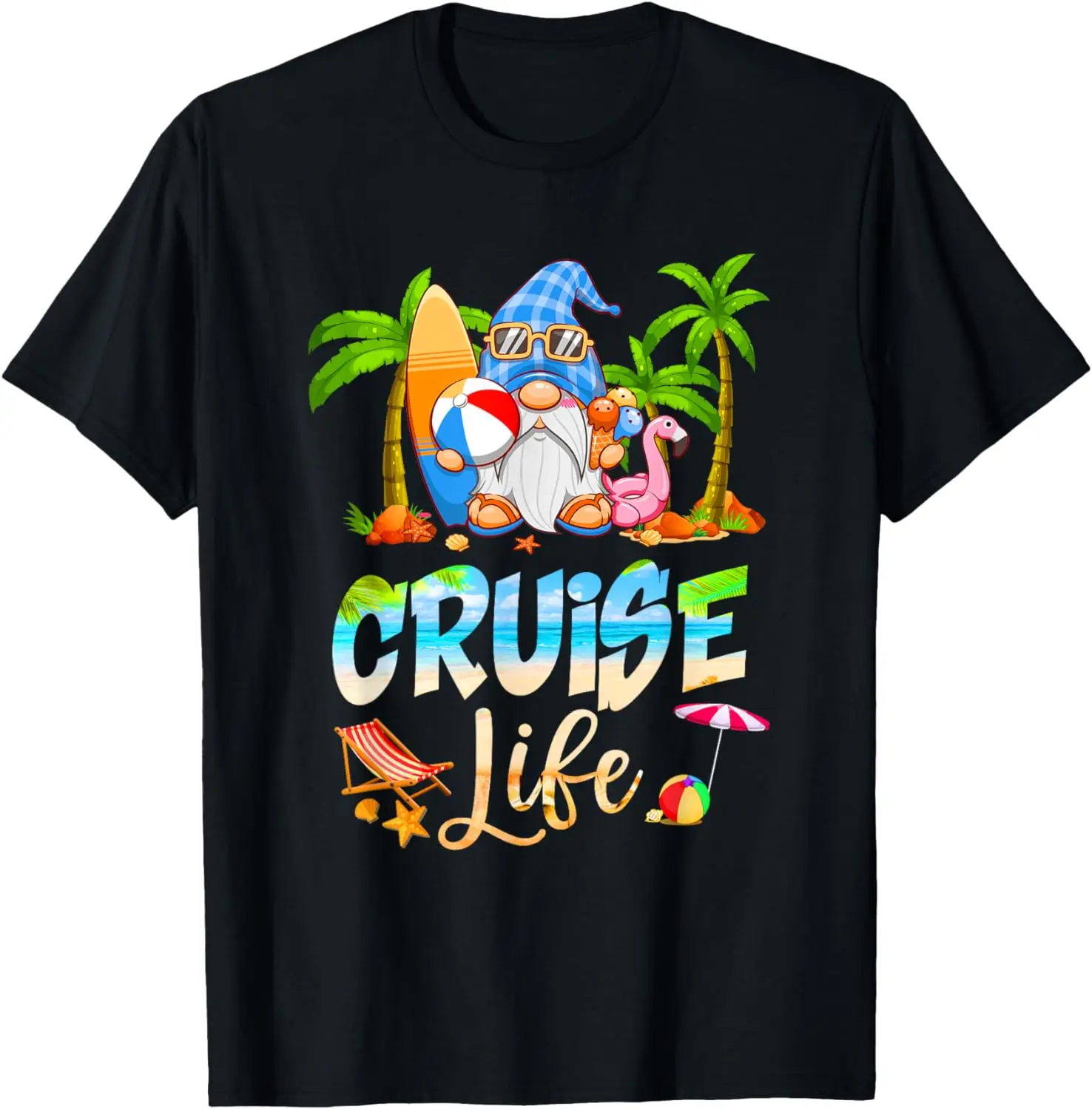 

Cruise Life 2024 Family Vacation Beach Matching Gnome Surfin T-Shirt