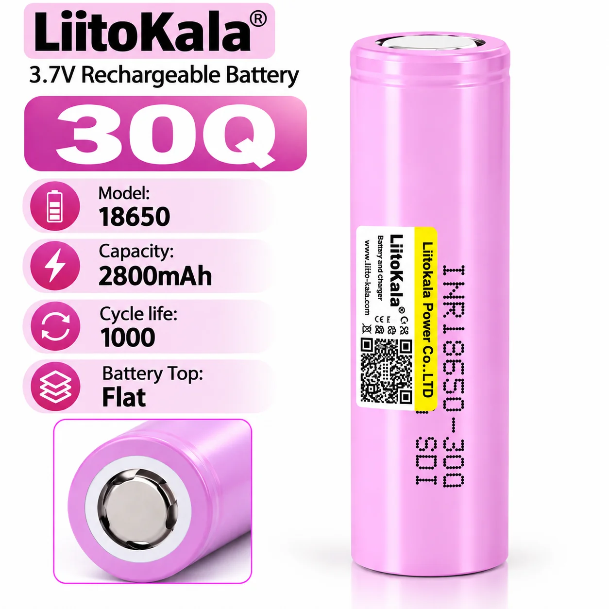 LiitoKala HG2 30Q 34B NCR18650B LT28A King4000 18650 2800/2500mAh 3000mAh 3400mAh 3500mAh 4000mAh King4000 Batería for Toy Light