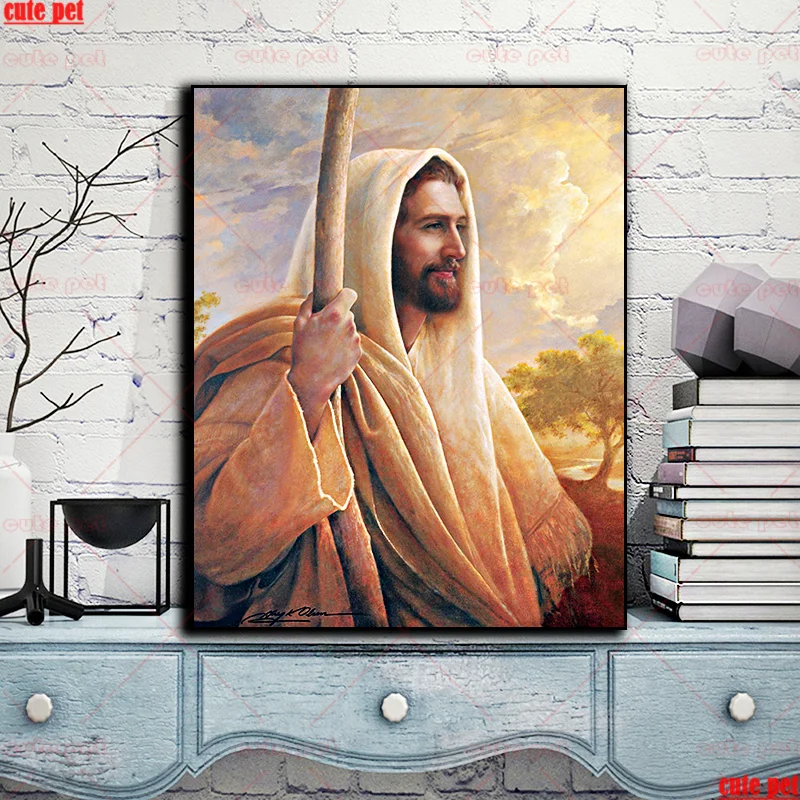 

DIY Diamond Painting Religious Jesus Cross Stitch Full Square Drill 5D Pictures Of Rhinestones Diamond Embroidery Handmade Gift