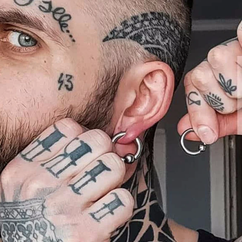 PENDIENTES DE Aro con bisagras HUGGIE de colores surtidos con cuentas CAPTIVAS, SEPTUM y labio de acero inoxidable para mujeres y hombres