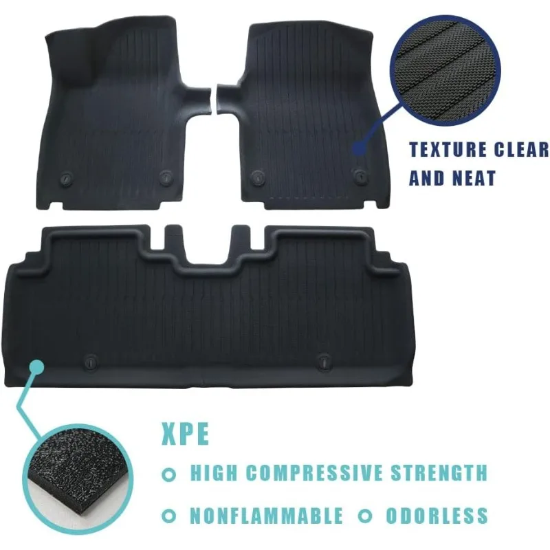 US for EV6 All Weather Floor Mats Accessories XPE High Temperature Resistance Odorless Waterproof Floor Liner 1st & 2nd Row Set