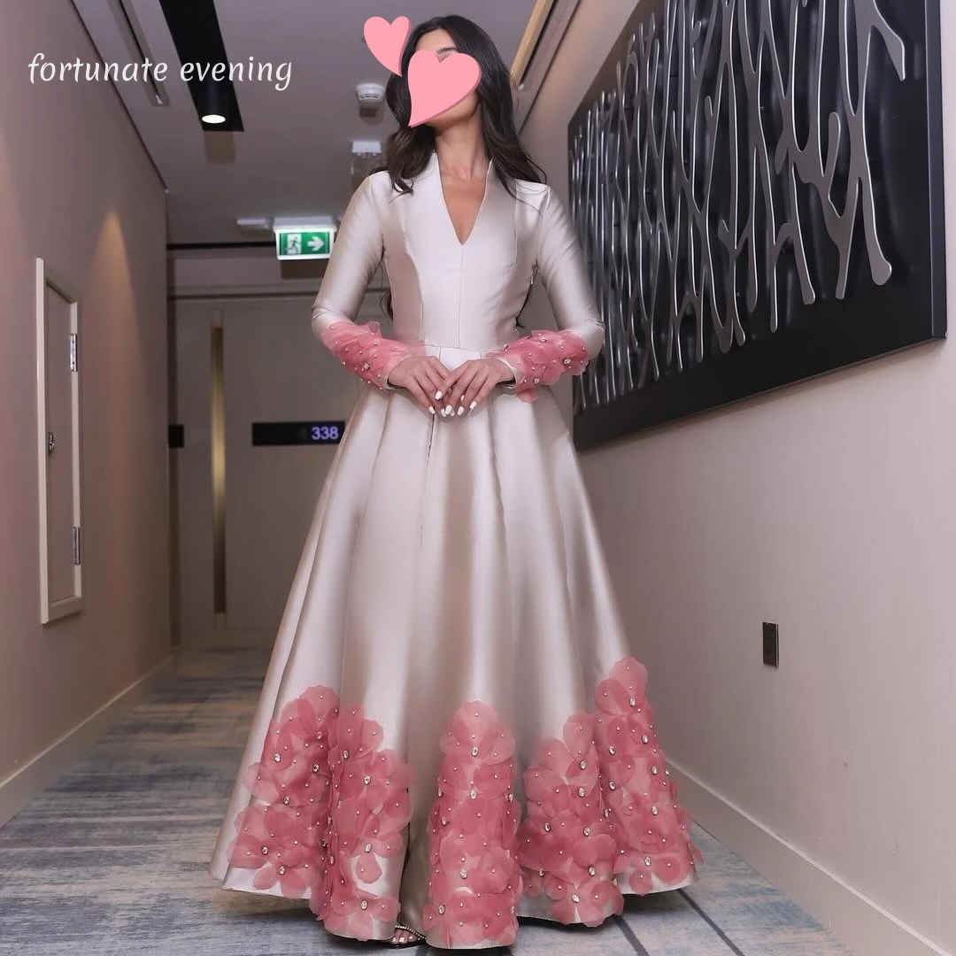 

Fortunate Evening Elegant Vintage Sweet Pink Crystal Flowers New Customized Formal Occasion Prom Dress Evening Party Gowns