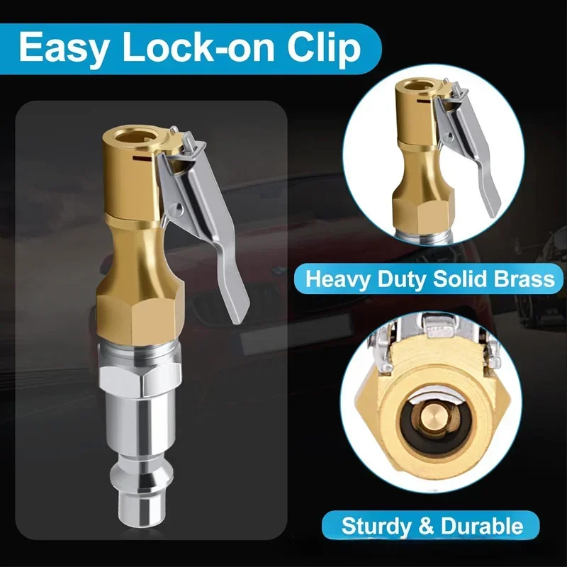 1PC/3 PCS Copper US Standard Tire Quick Inflation Nozzles and Tire Inflation Chuck Accessories, Suitable for All Tires