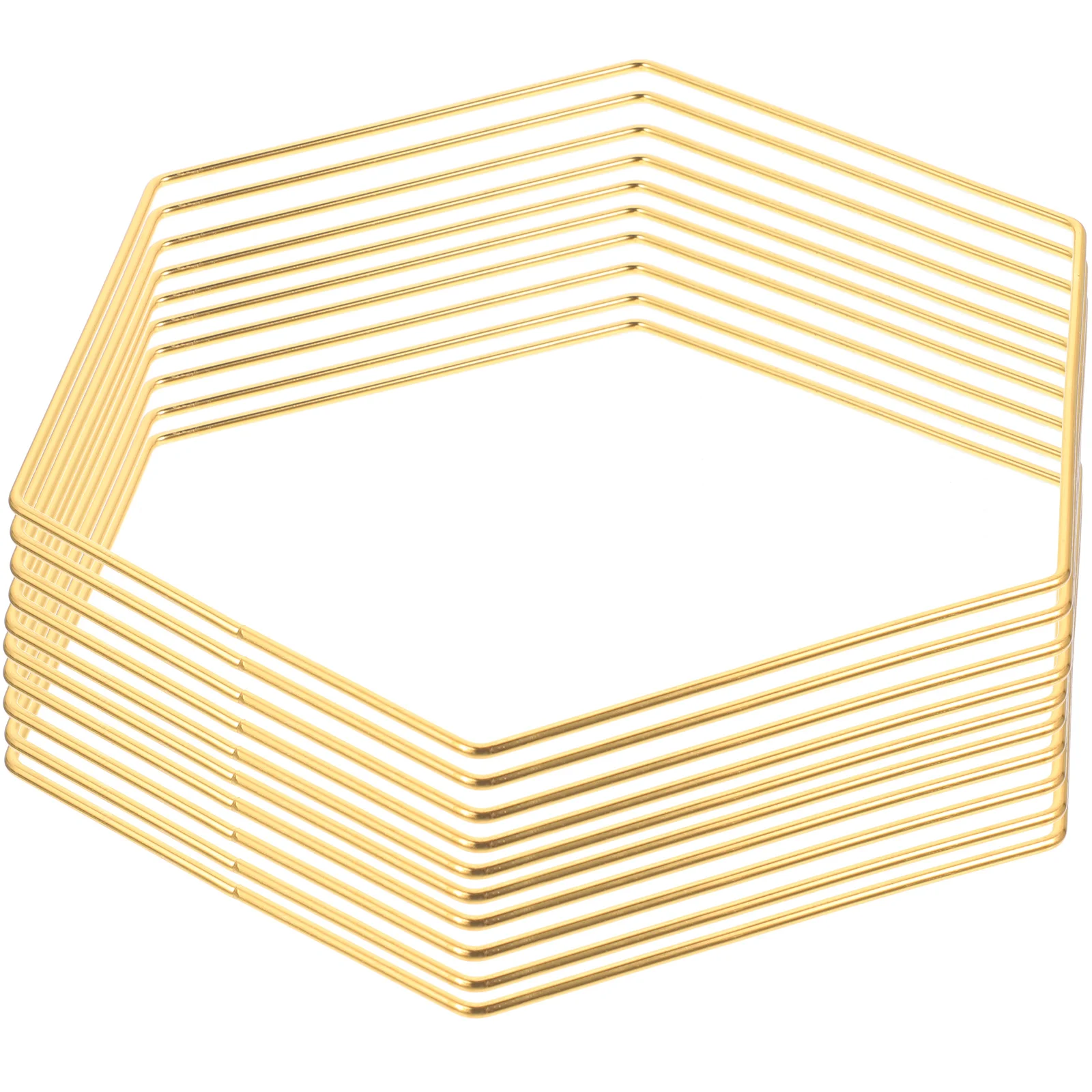 

10pcs Dream Catcher Hoop Iron Craft Rings Hexagon Shape Diy Wreath Frame Macrame Wall Hanging Decoration Material