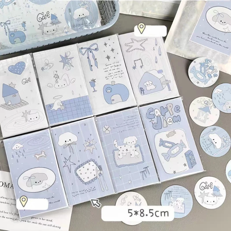 

Набор из 40 листов наклеек с мультяшными щенками в стиле Ins: милые стикеры для скрапбукинга, дневников, DIY-поделок, упаковки подарков