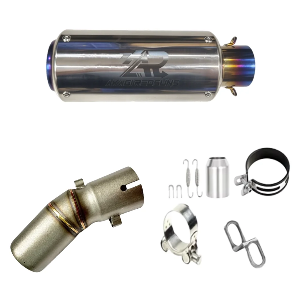51mm Motorcycle Exhaust Middle Link Pipe For CFMOTO 450SR NK450, Welded Stainless Steel Tube, Except 2025 Single Swingarm