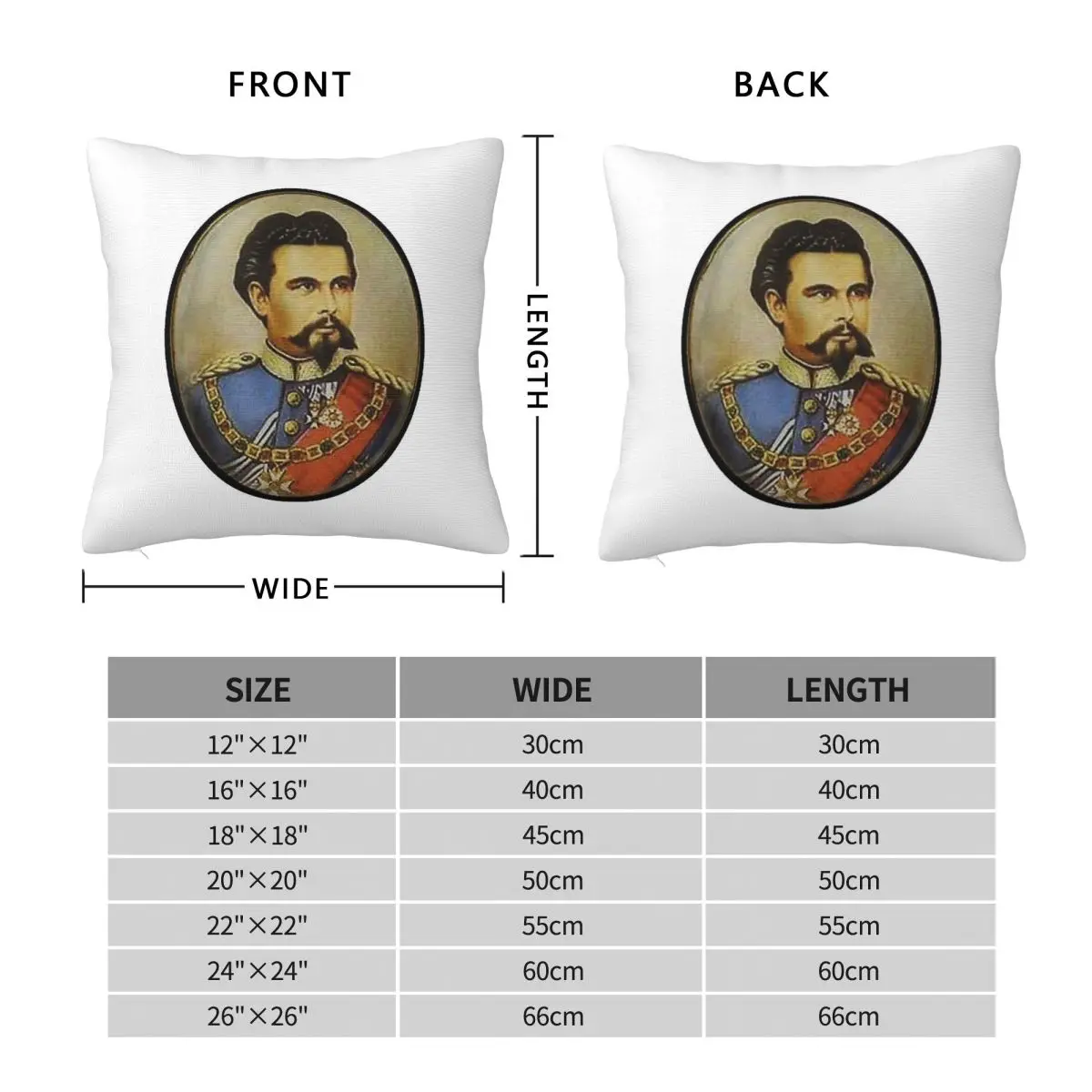 Ludwig II Of Bavaria Square Pillowcase Polyester Linen Velvet Printed Zip Decor Throw Pillow Case Bed Cushion Cover
