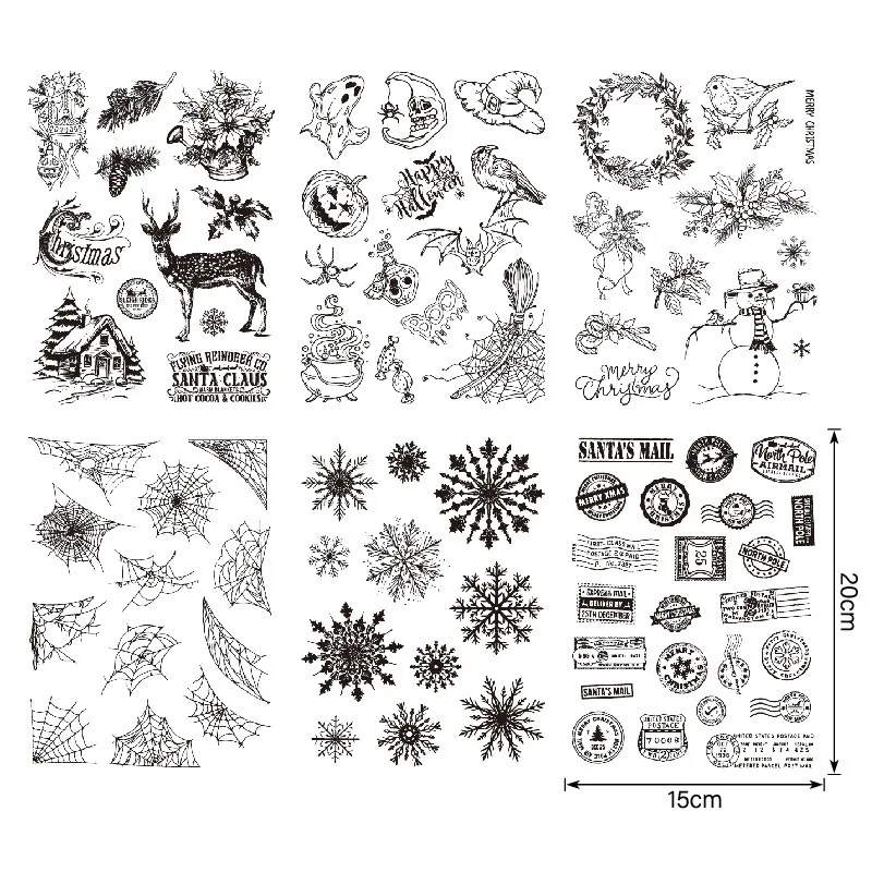 

2025 Animals and stamps and snowflakes Clear Stamps Plants for DIY Craft Making Card Scrapbooking Photo Album Decoration Sheets