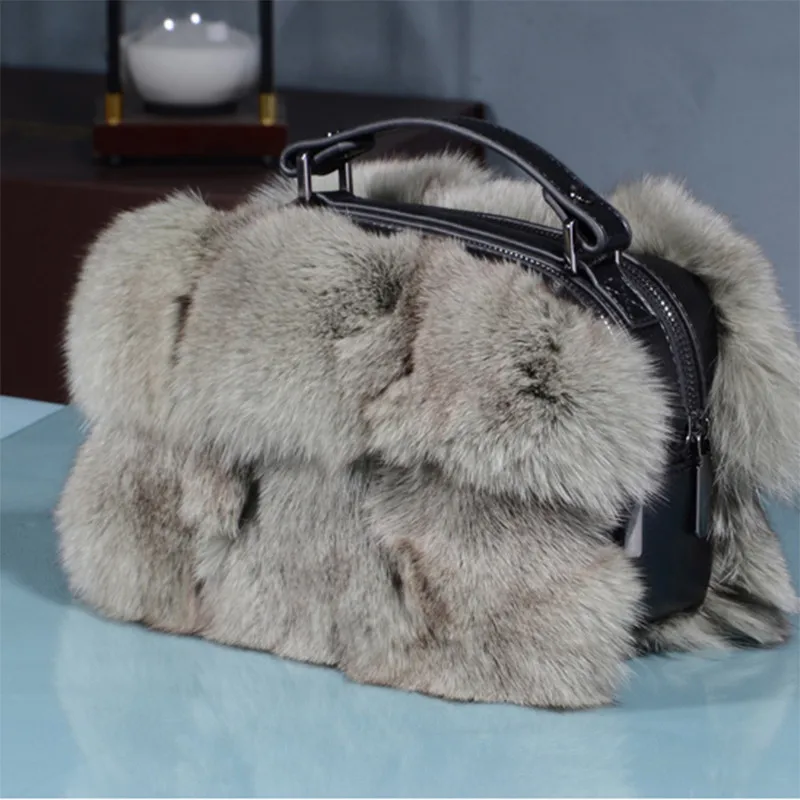 Moda Bolsas Novas Mulheres High-end Fox Fur Bolsas Literárias Bolsas De Ombro Nicho Design Messenger Bags Moda Textura Bolsas