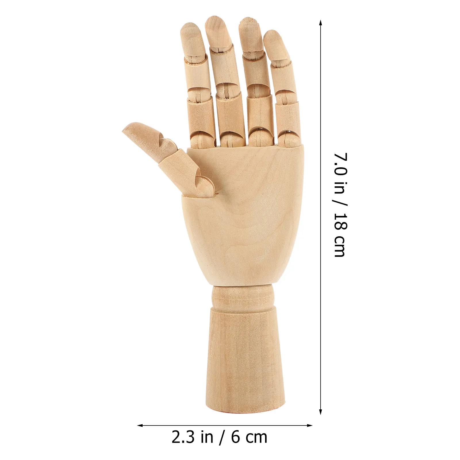 Solid Wood Hand Puppet Flexible Joint Drawing Figure Articulated Finger Desktop Ornament Decoration for Sketching Painting Home