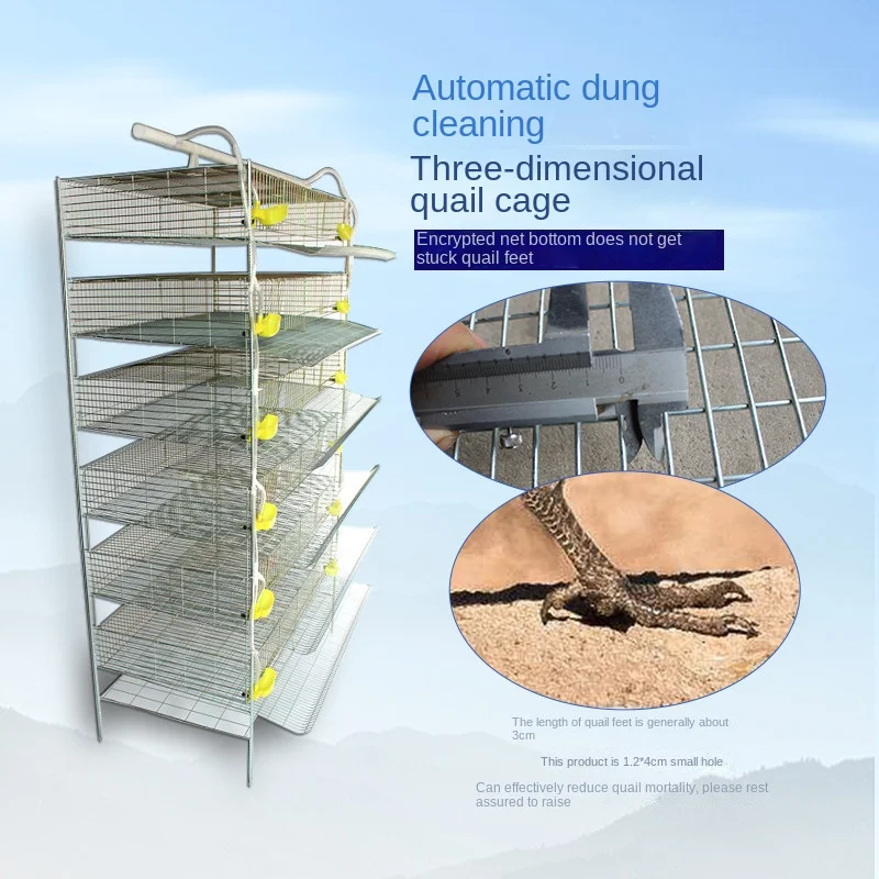 Quail Cage Six-Layer Vertical H-Type Young Cage Automatic Feeding Multi-Layer Breeding