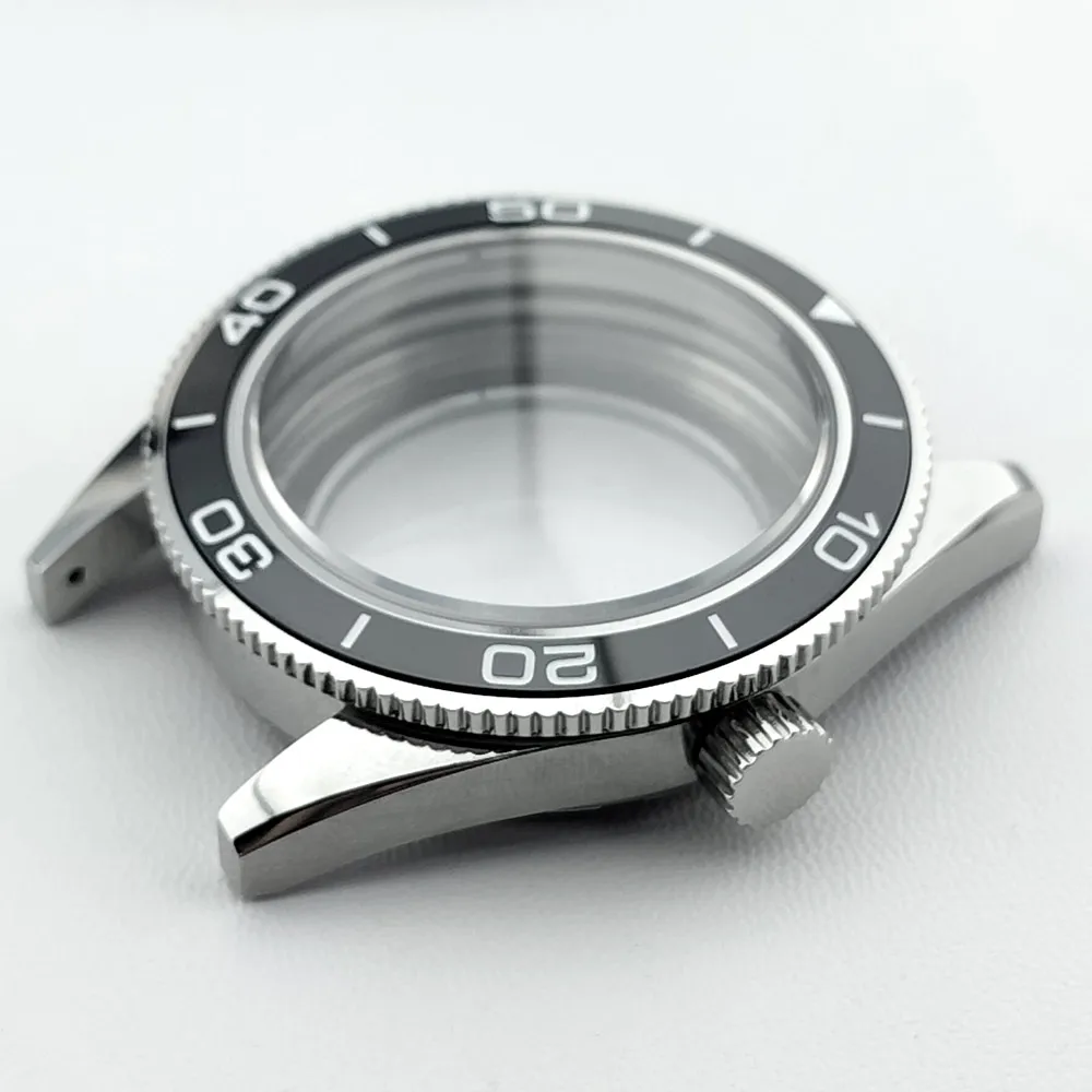 Hochwertiges 41,7-mm-Metallgehäuse mit Saphirglas, passend für 8215-Armband, Modifikationsbausatz, schwarz-blau, Uhrenteile, Zubehör, Uhrenbox – Detail 4