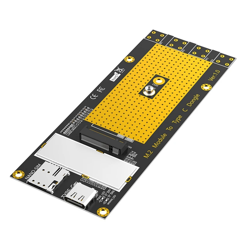 M.2 NGFF B Key 3G/4G/5G Module To Type C Network Adapter Riser Card Support RM500Q RM500U GM800 SIM8200