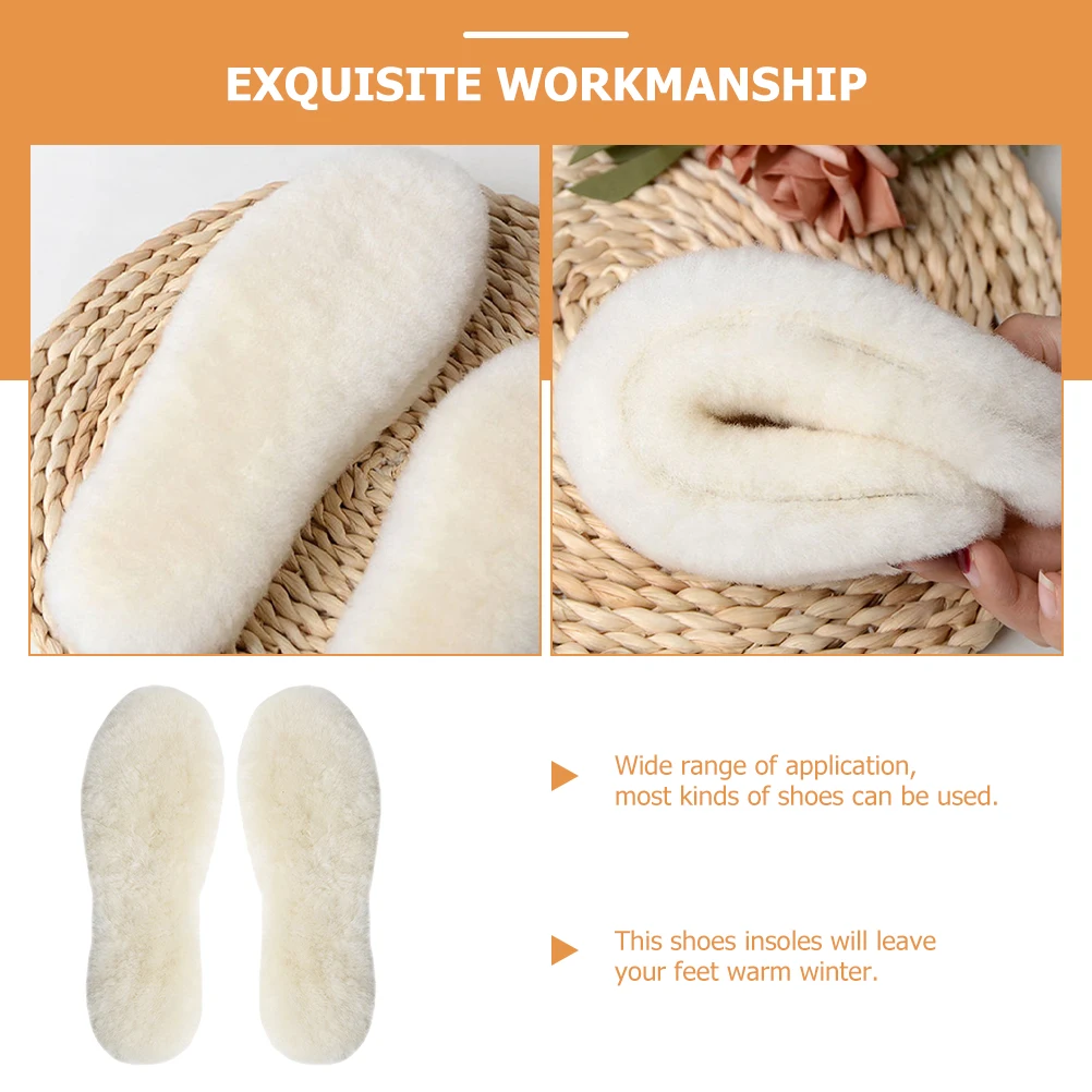 

1Pair Boot Insoles Women Men Warm Felt Shoe Inserts Long-Lasting Comfortable Sole Replacement for Casual Shoes