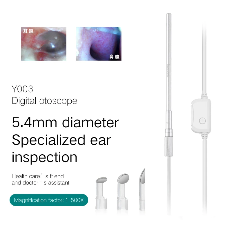 Supereyes Y003 USB Digital Otoscope Microscope 5.4mm 1-500X  Manual Focal  Handheld Endoscope Borescope Camera Earpick Earscope