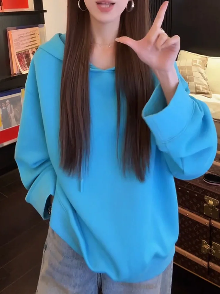 

Laid-ba Sle Hoodie Women's Casual Faionable Korean Version Spring Summer New Arrival Up-to-date Loose Fit Long Sve