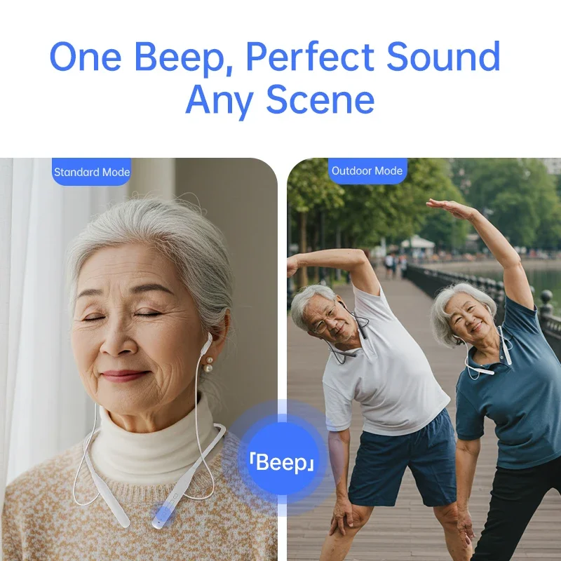 جديد متقدم قابلة للشحن تعزيز سماعات السمع الحد من الضوضاء مكبر صوت مكافحة فقدان شريط حول ياقة الملابس سماعة لكبار السن الهدايا