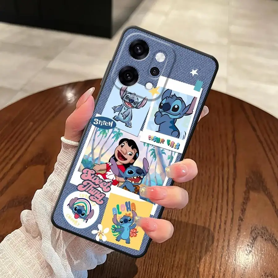 Coque arrière souple Disney Stitch, étui pour Oppo Reno A74 A98 A78 A93 Reno 4F 5 6 7 8 10 11 14 A76 A96 A84 F9 F11 F29 A83