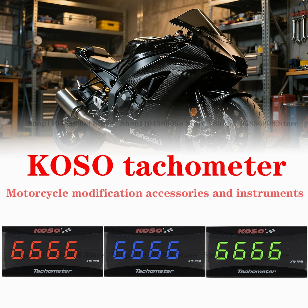 

For Yamaha Suzuki Kawasaki BMW KOSO RPM Mini Meter Motorcycle LCD Digital Display Engine Tach Meter Universal Tachometer Gauge