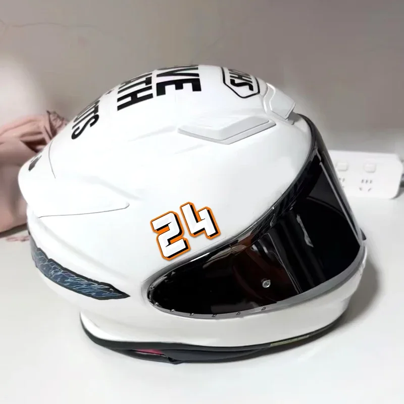 1PC Pomarańczowy numer 0123456789   Naklejki motocyklowe na zbiornik paliwa Helemt przednia owiewka wodoodporne DIY Moto 0 do 9 naklejki winylowe