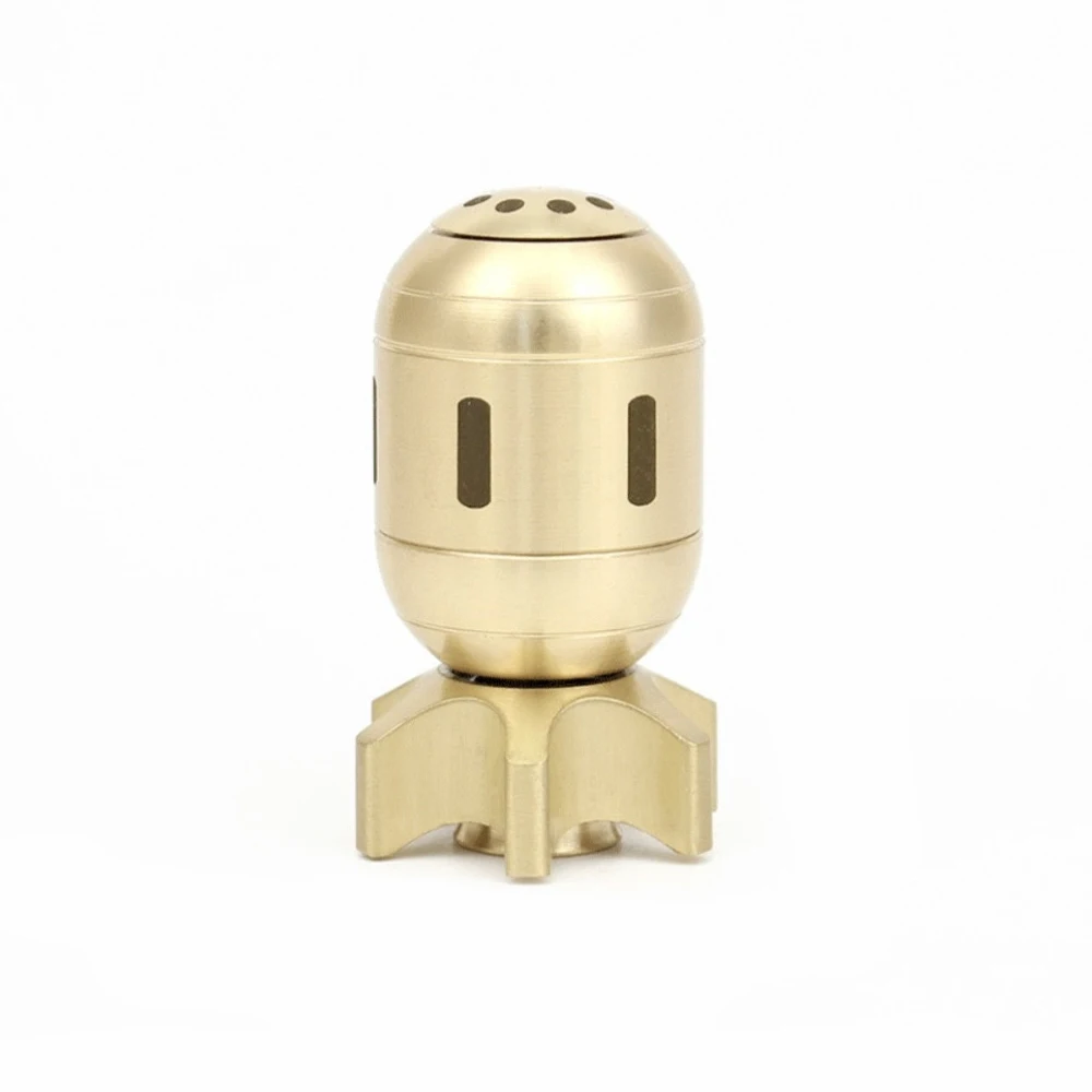 Pure brass decompression EDC Torpedo model decoration can be rotated detachable torpedo gyro spin toy