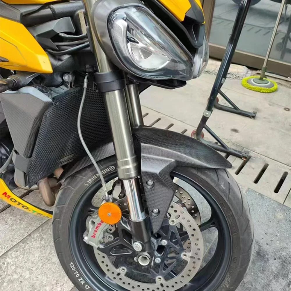 لـ Triumph Street Triple 765 S R RS 100% 3K ملحقات ألياف الكربون خزان المياه لوحة جانبية لتبديد الحرارة 2023-2024 + #2
