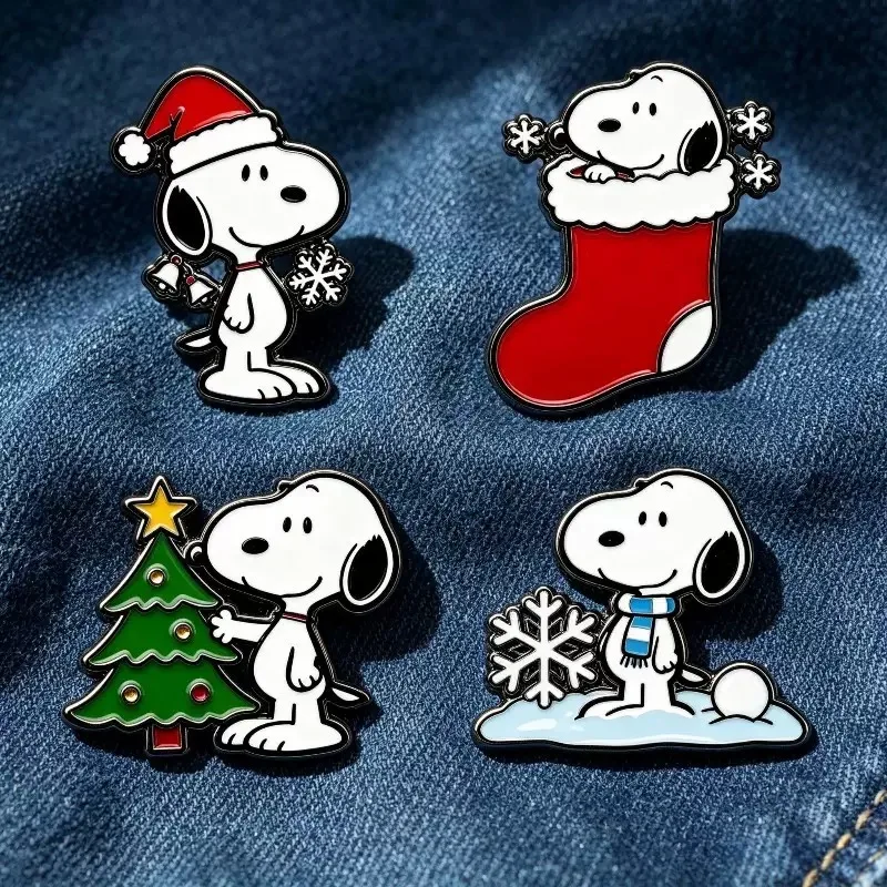 4/6/10Pcs Cute Cartoon Puppy Dog Enamel Pins Set Creative Metal Holiday Brooches Lapel Pin for Bag/Clothes Decor Christmas Gift view 3