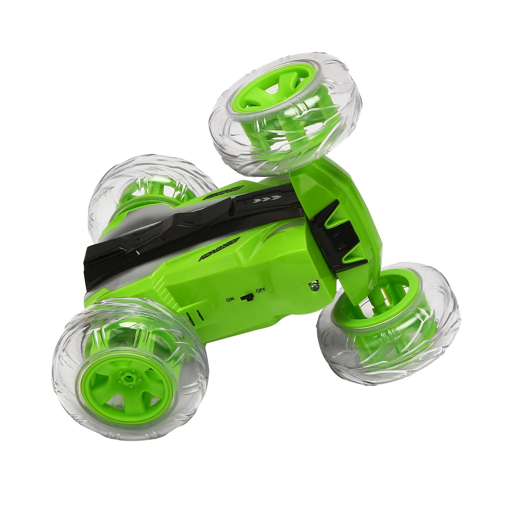 A48U 1/28 RC Stunt Car High Speed Tumbling Crawler Vehicle 360 Degree Flips Double Sided Rotating Tumbling Green