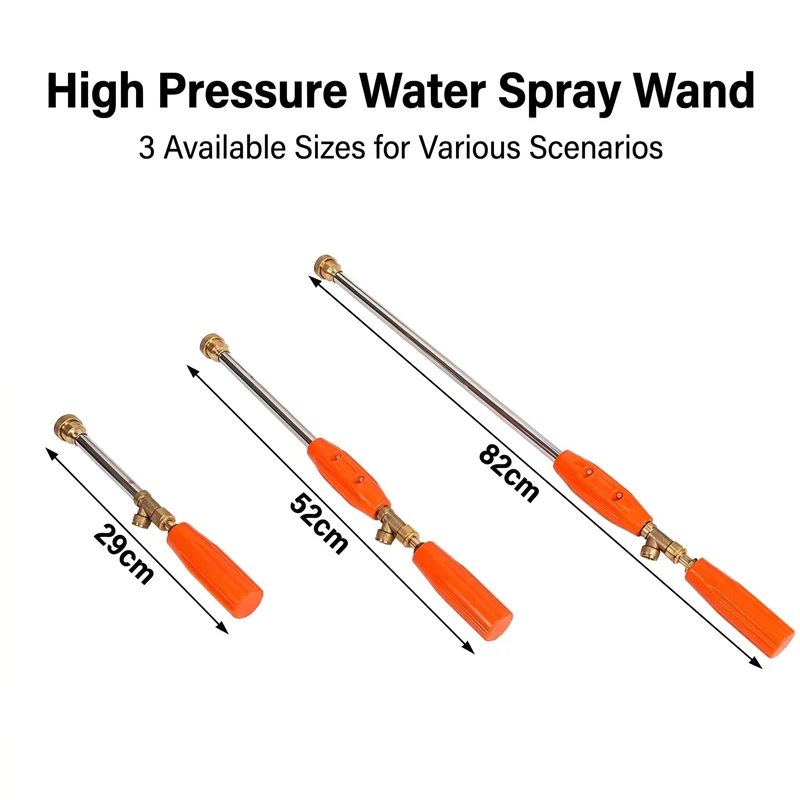 Garden Sprayer Wand Nozzle Accessory Brass Fittings 1/4 Stainless Steel Lance 29/52/82cm Plant Protection Irrigation Cleaning He