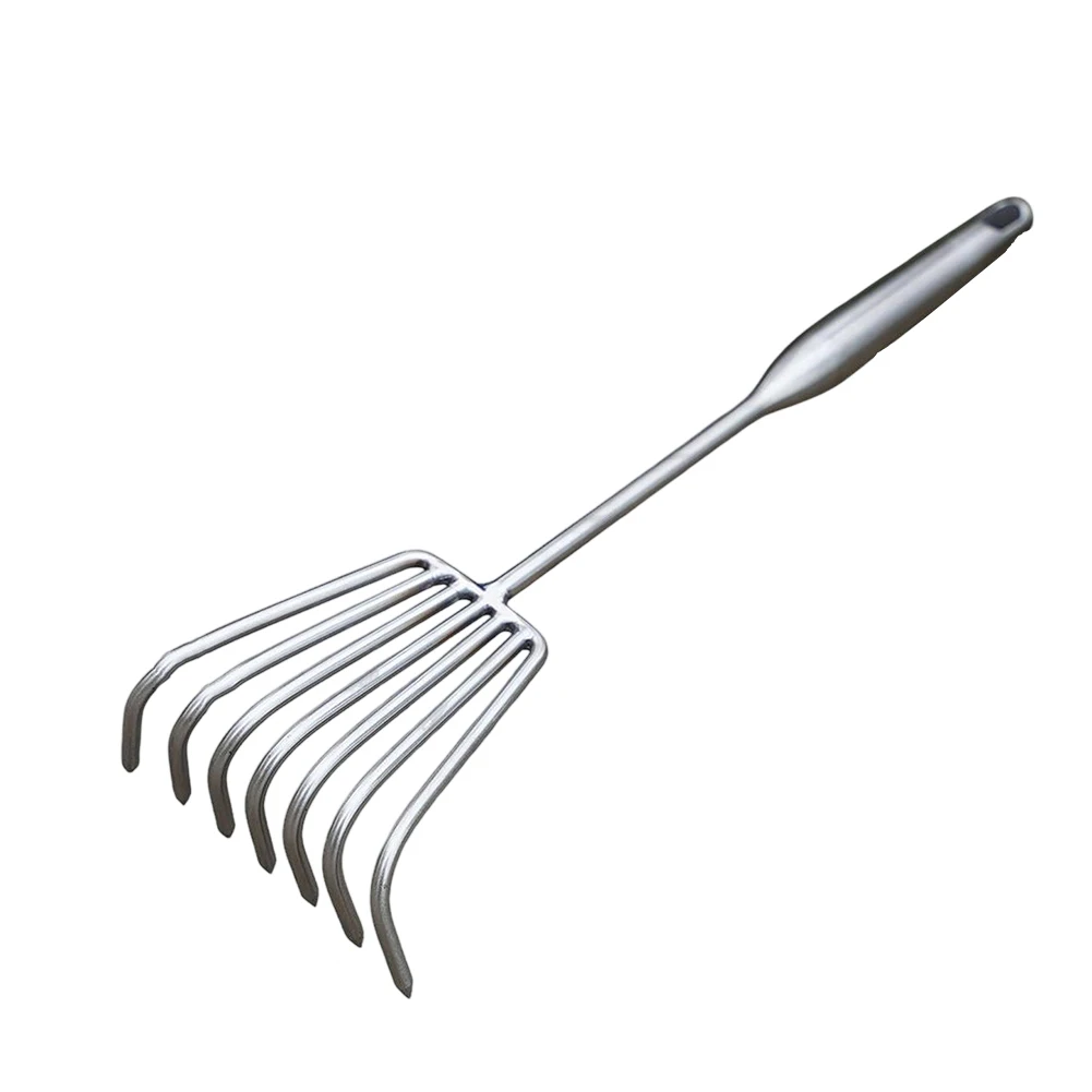 1Pcs Garden Hand Rake 5inch 7inch Stainless Steel Rake Tines Gardening Hand Tools Weeding Removal Puller For Garden Yard