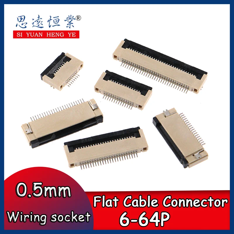 

100PCS FPC Clamshell under ffc connector LCD cable holder 0.5mm 4/5/10/20/24/30/60/54P