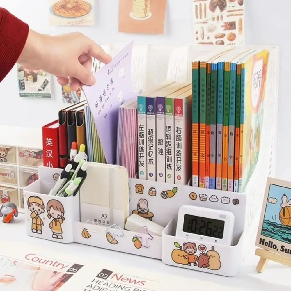 

Back To School Large Capacity File Storage Box Detachable Thickened Desktop File Box Pen Holder Plastic File Rack Home Use