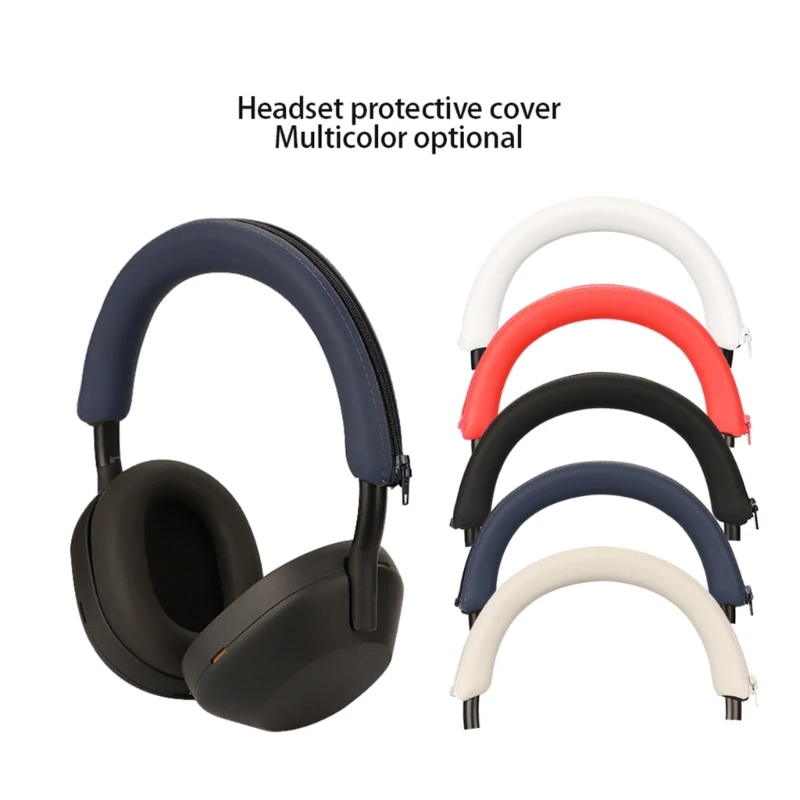 Universelle kopfhörer kopfband kopf strahl silikon abdeckung für sony WH-1000XM5 headset kopfband protektoren mit reiß verschluss abdeckung