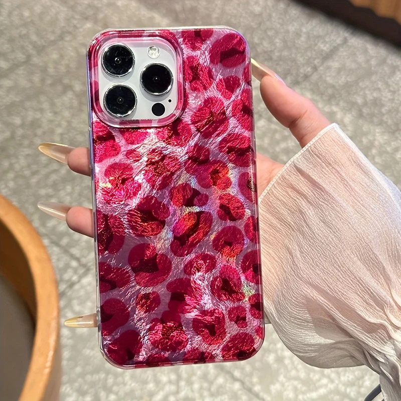 Perforierte Vortex-Hülle IND Rosa Leopardenmuster Handyhülle für iPhone 18 16 15 14 13 12 11 17 Pro Max Plus X Silikon Klarsichthülle – Detail 9