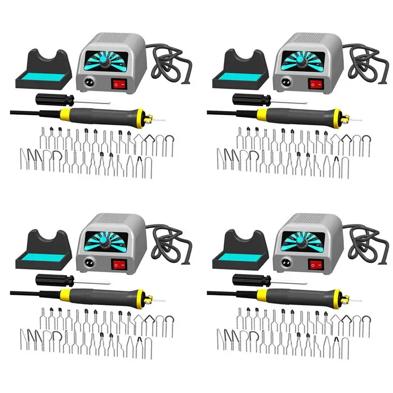 Happy New- 4X LH20 Outils de brûlage du bois, kit de brûleur à bois à température réglable, kit de brûlage du bois pour débutants, prise EU