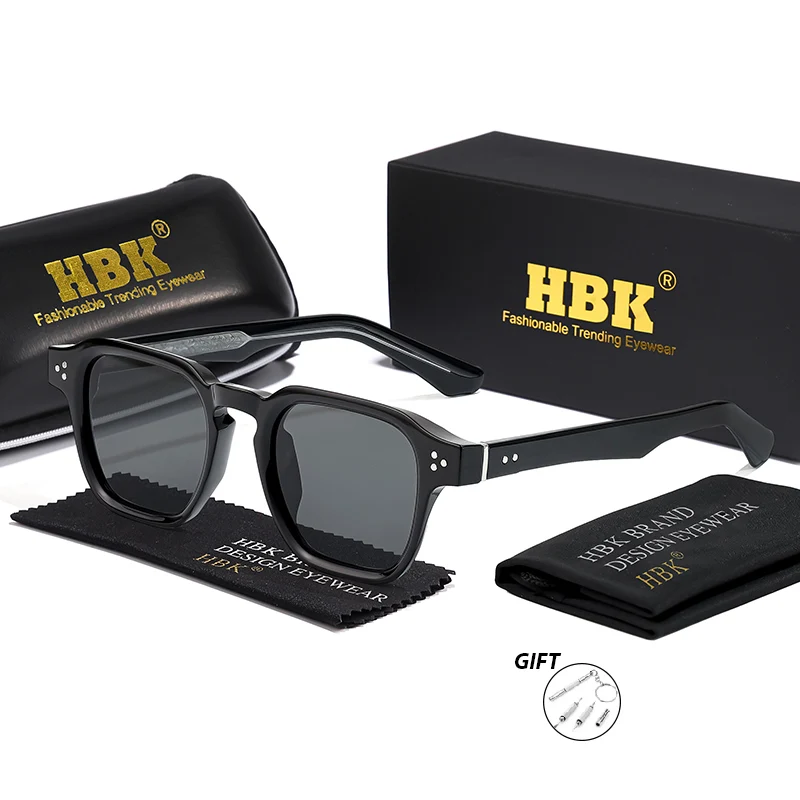 HBK Vintage herenzonnebril op sterkte Hoge kwaliteit frame Vierkant gepersonaliseerd ontwerp optische dameszonnebril