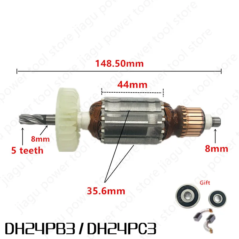 

AC220-240V 5 Teeth DH24PB3 DH24PC3 for HITACHI C210716E 360720E Armature Rotor Long Lasting Performance Easy to Replace