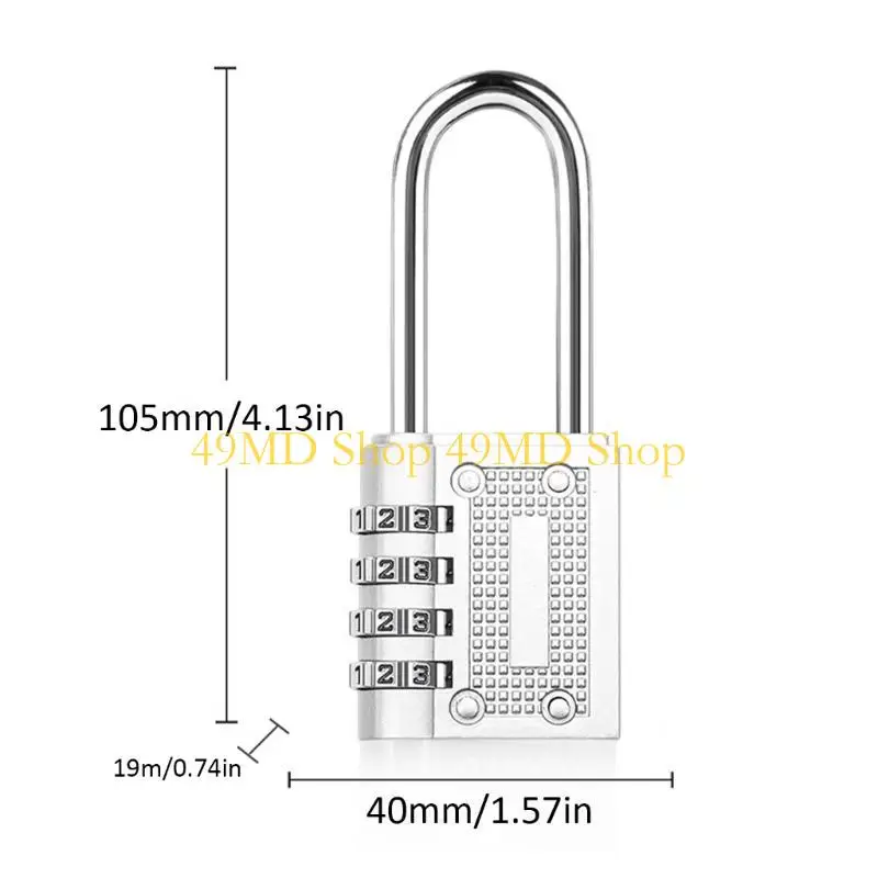 49MD Combination Lock Luggage Lock Travel Lock Practical Suitcase Lock 4 Digit Combination Padlocks for Lockers Gym
